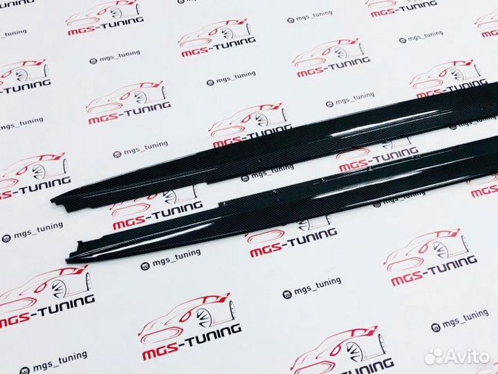 Лезвия порогов BMW 5 G30 M-Performance Под карбон