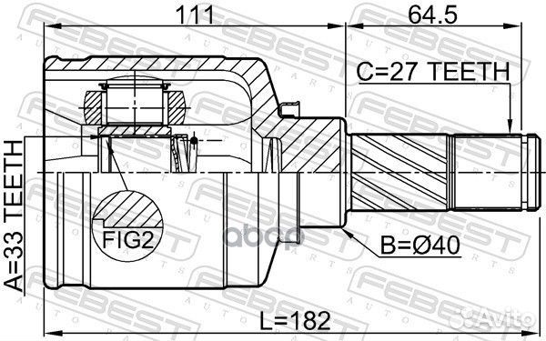 ШРУС внутр левый renault duster 2011- 2411-dust