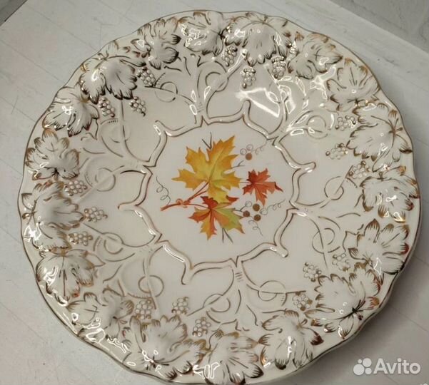 Блюдо для фруктов «Кленовые листья». Дулево