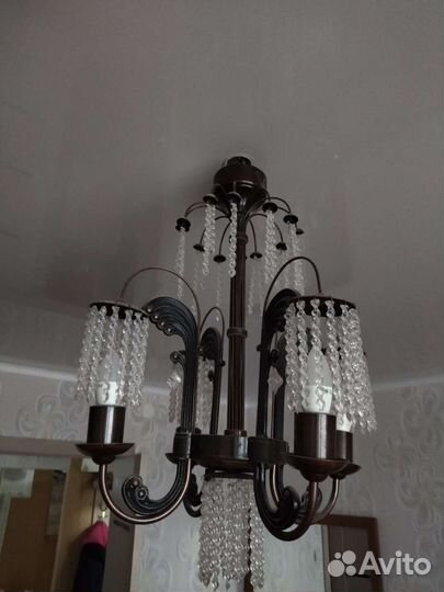Хрустальная люстра СССР винтажная