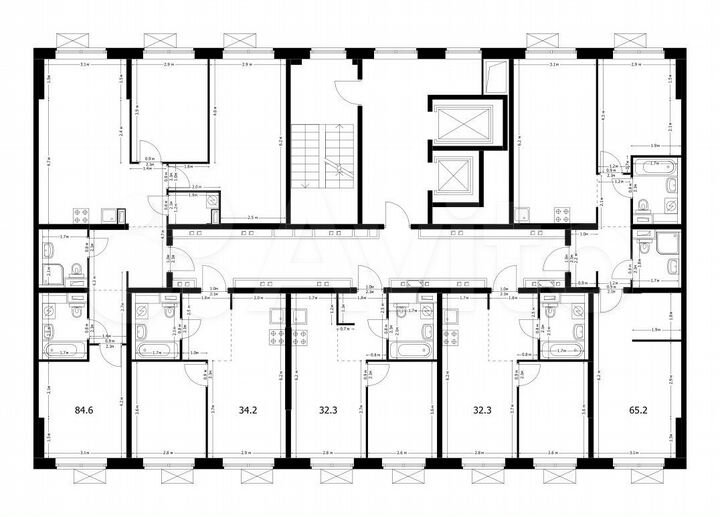 2-к. квартира, 65,2 м², 5/14 эт.