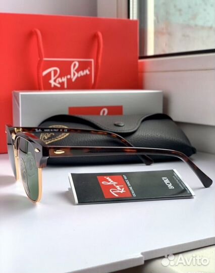 Очки ray ban clubmaster зеленые
