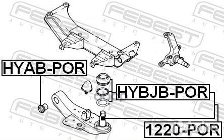 Шаровая опора hyundai porter H-100 2004- 1220-POR