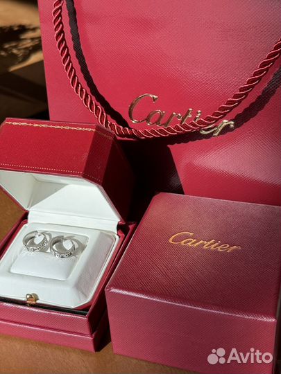 Серьги золотые Cartier