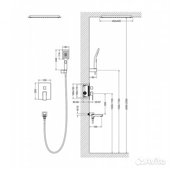 Душевая система Timo selene SX-2039/00SM хром