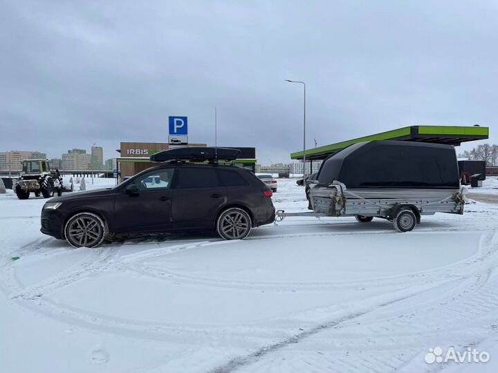 Прицеп мзса для снегохода с Крышкой. Кузов 3х1,4м