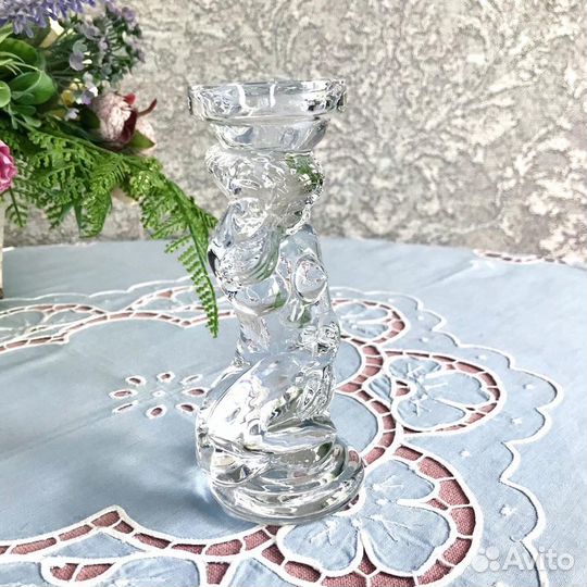 Подсвечник стекло. Бюст Нефертити оникс, винтаж