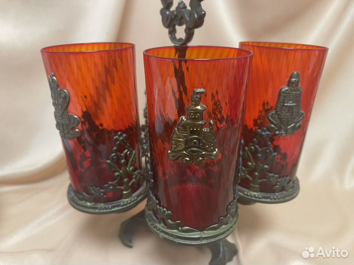 Набор стаканов СССР с подставкой 
