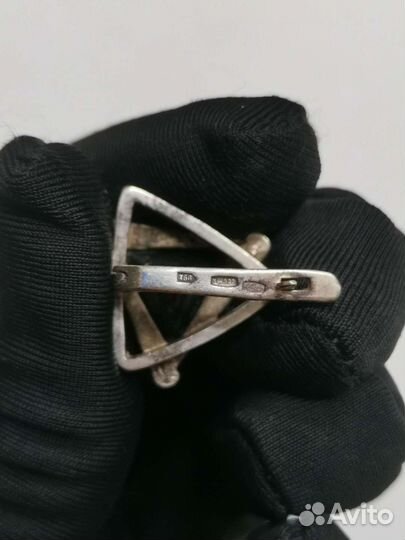 Серьги и кольцо Серебро 925 пробы Винтаж СССР (Ч)