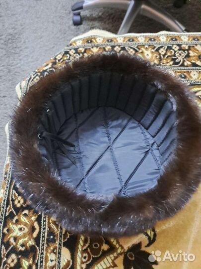 Норковая шапка мужская черная