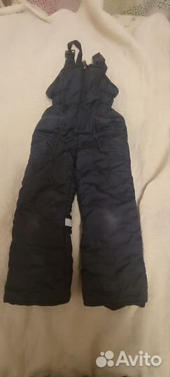 Болоневые штаны зимние утепленные синие, 122 см