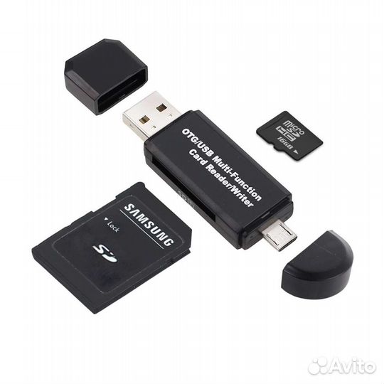 Адаптер USB Micro SD, Mini SD OTG/TF/SD