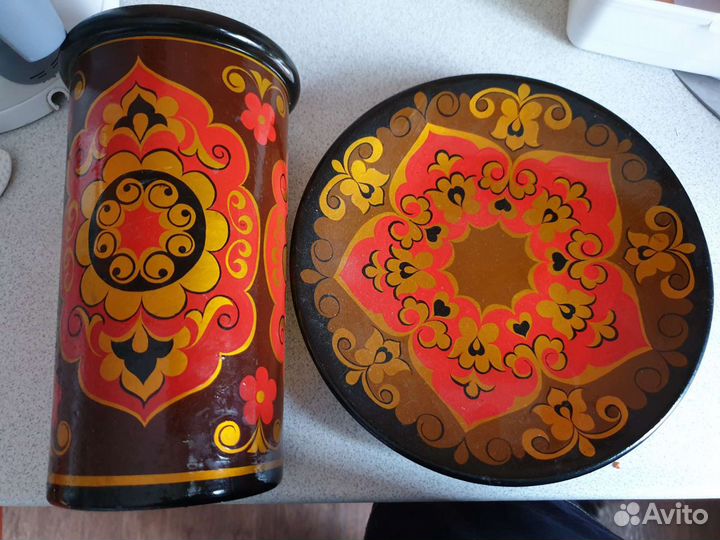 Ваза и тарелка башкирская ручная роспись