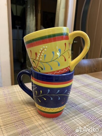 Парные кружки ручная роспись керамика