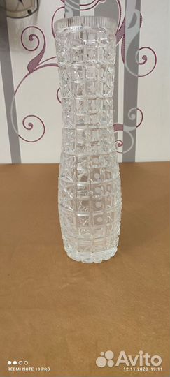 Ваза хрустальная синяя