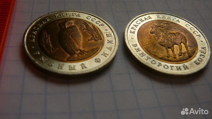 Красная книга СССР. 5 рублей 1991 лмд