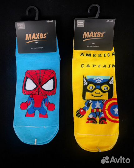 Носки с комиксами, короткие