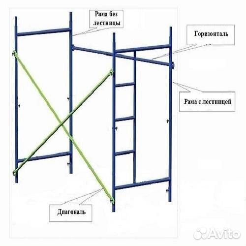 Леса строительные лсп-30 высота 2 метра (Рама)
