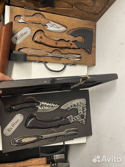 Крутой подарок мужчине топор в коробке с ножом