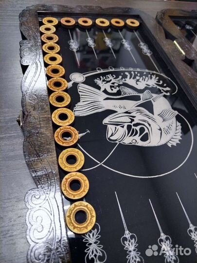 Нарды ручной работы со стеклом