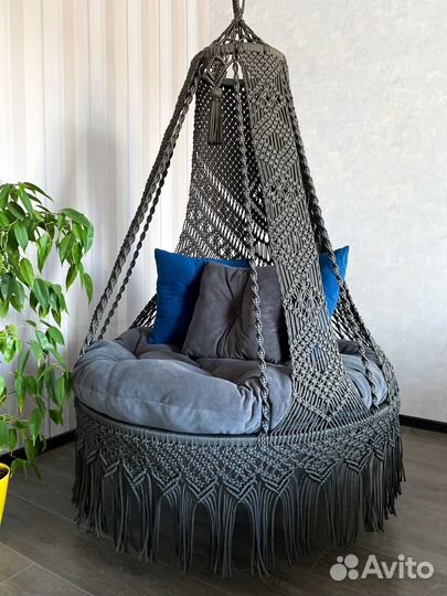 Подвесное кресло шатер макраме
