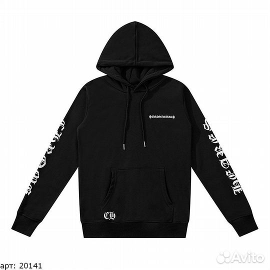 Зип худи chrome hearts spine cross Черное