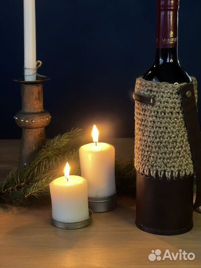 Бутылочница для вина и шампанского из джута