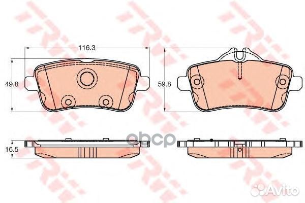 Колодки задние mercedes X166, W166 GDB1947 GDB1