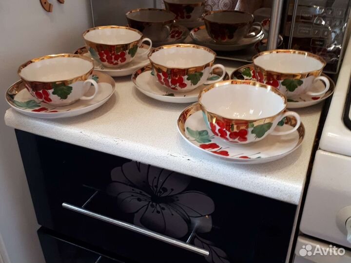 Чайные пары костяной фарфор ручная роспись