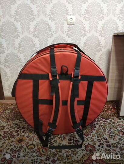 Чехол на 2 бубна 63*15. С боку и снизу карабины