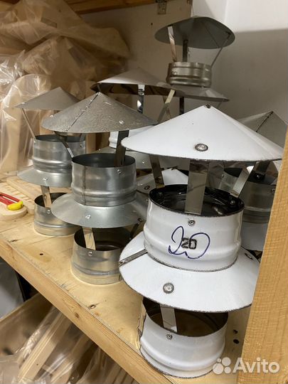 Оголовки и зонты, Кронштейны,хомуты для дымоходов