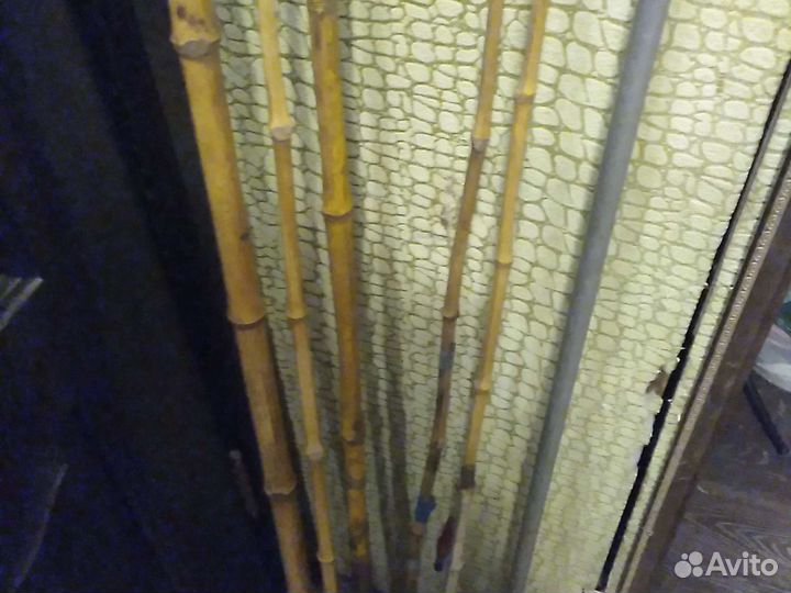 Бамбуковые удочки 3 шт. Со снастями, в чехле