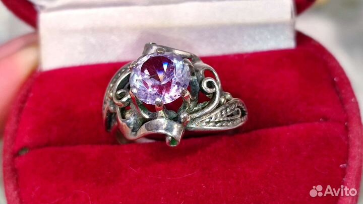 Винтаж кольцо с александритовым аметистом 1,8ct