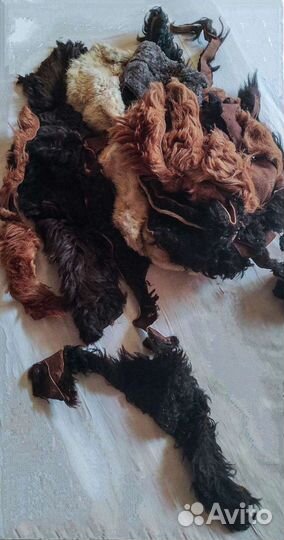 Пряжа для вязания и Меховые кусочки