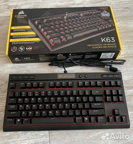 Новая Игровая Клавиатура проводная Corsair K63