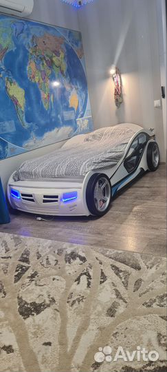 Кровать машина с ортопед. матрасом и стол