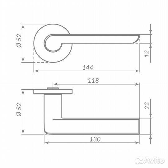 Ручки дверные Punto R.ARC.R52.step BL-24, черный