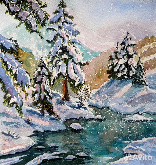 Картина акварелью Пейзаж 