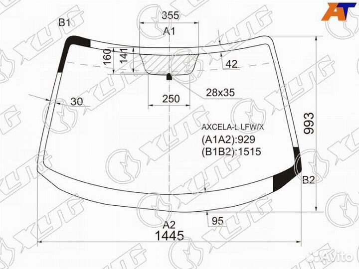 Лобовое стекло на Mazda 3 03-09г