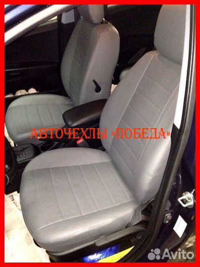 Чехлы Kia Ceed 1 из экокожи серые Классика