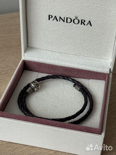 Кожаный браслет пандора