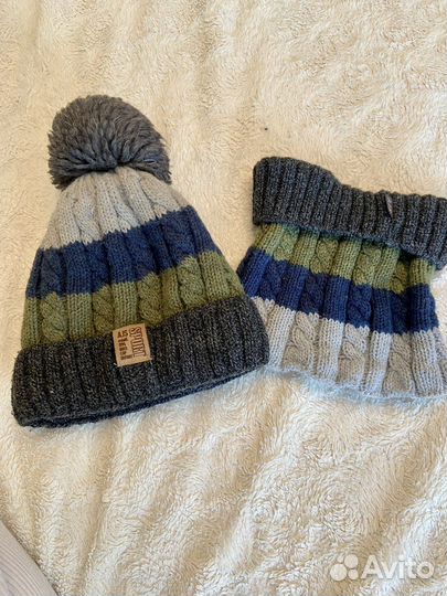 Шапка и снуд на флисе 4-5 лет
