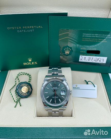 Часы Rolex DateJust 41mm Green оригинал clean