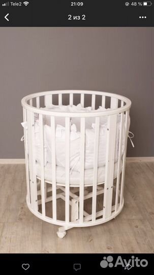 Детская кроватка круглая овальная