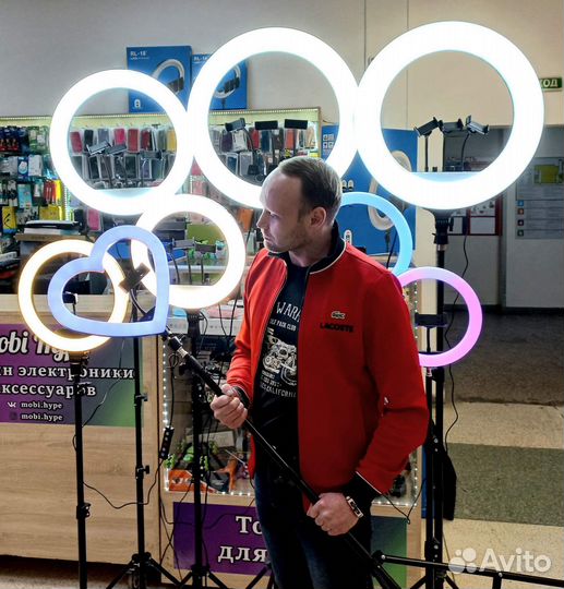 Кольцевые лампы с штативом