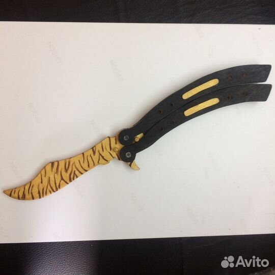 Нож бабочка деревянный из игры CS:GO тренировочный