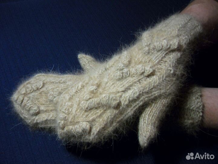 Варежки женские из собачьей шерсти Стрелы Амура