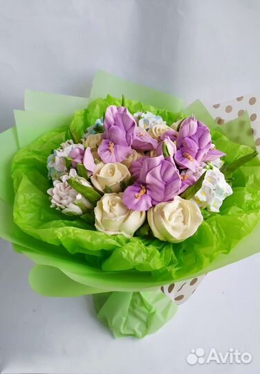 Съедобные букеты из зефира, безе. Зефирные цветы