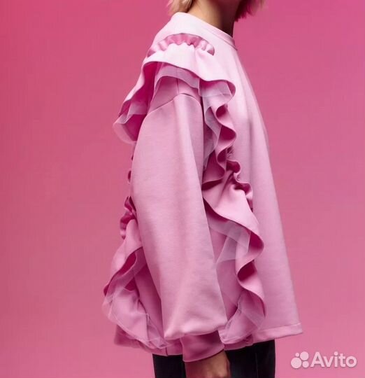 Свитшот с воланом без начеса