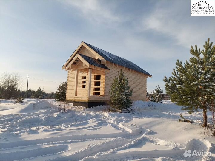 Строительство домов из бруса 6х9м. с крыльцом